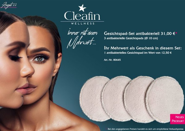 NEU Cleafin Gesichtspad-Set antibakteriell