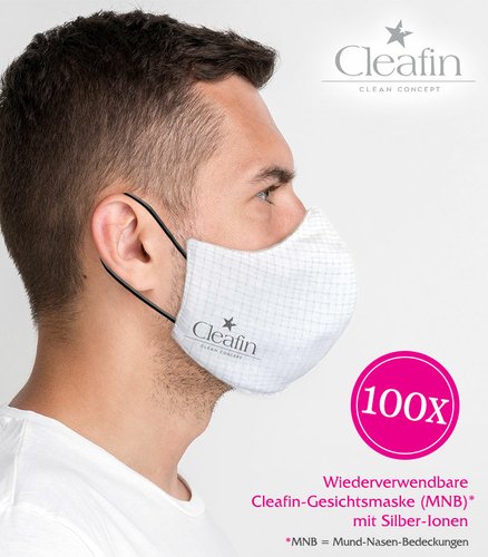 Cleafin Wiederverwendbare Gesichtsmaske Größe L ab 100 Stück