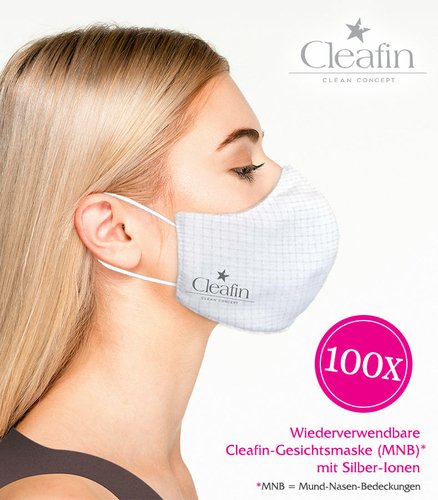 Cleafin Wiederverwendbare Gesichtsmaske Größe M ab 100 Stück